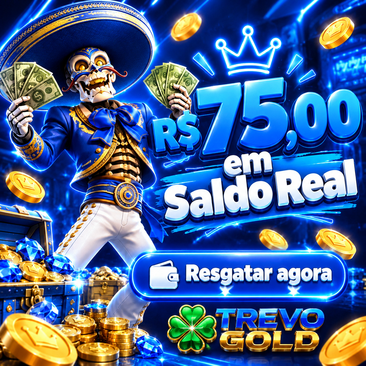 R$ 75,00 Em Saldo Real.