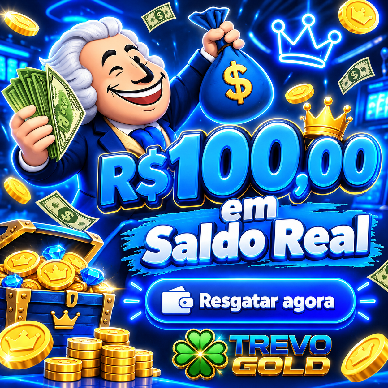 R$100,00 Em Saldo Real.